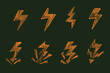 © B_1_3 - thunder,lightning,electricity icon doodle with chalk or crayon texture