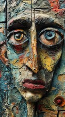 Wall Mural - Abstract Portrait Sculpture: A Study in Expression