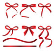 © dadan_pm - Red Ribbon Border,  Red Silk Ribbon vector,  red bow