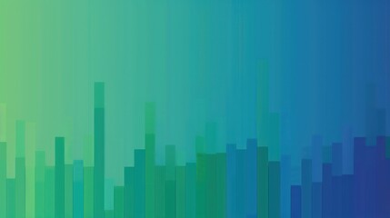 Poster - Abstract Green and Blue Cityscape