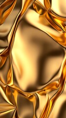 Vertical top-down view of smooth, shiny golden metal texture