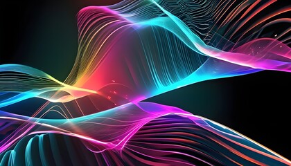 Vibrant Abstract Digital Soundwave in Gradient Colors with Clean Lines