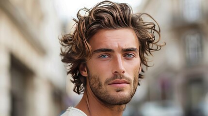 Canvas Print - Handsome Man With Wavy Hair