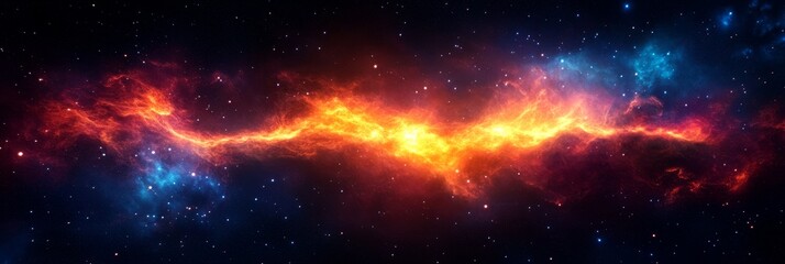 Wall Mural - a mesmerizing swirl of colorful cosmic dust, symbolizing the vastness of space, the beauty of creati