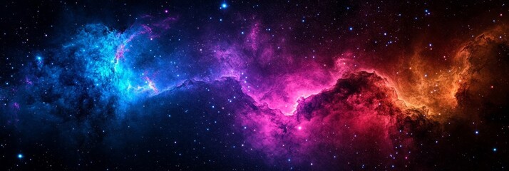 A Mesmerizing Swirl of Colorful Cosmic Dust, showcasing the beauty of the universe, with nebulas, galaxies, stars, and space exploration.