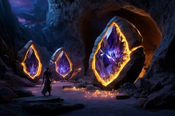 magical underground kingdom represented in a fantasy-themed scene, showcasing an ancient kingdom ben