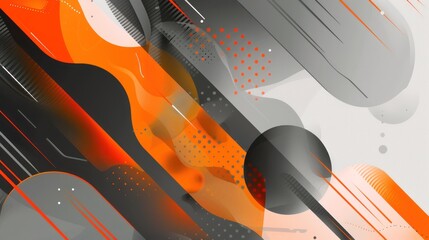 Abstract orange and gray shapes