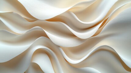 The image is a white and tan wave pattern that appears to be made of paper