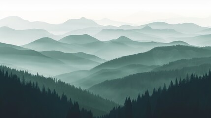 Naklejka na meble Misty Mountain Ranges