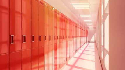 Sticker - Red Lockers School Hallway