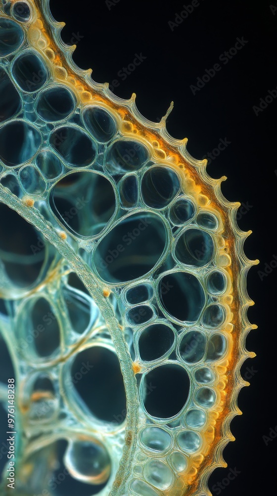 Fern stem cross section showing xylem vessels under microscope Stock ...