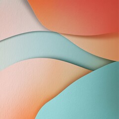 Wall Mural - A vibrant abstract background featuring soft, flowing shapes in peach and teal tones, perfect for modern design projects.