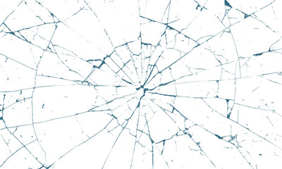 Broken transparent glass vector template for a design background. Texture