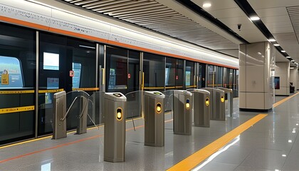 Enhanced security features in modern metro stations with automatic doors, comfortable seating, and efficient passenger boarding in subway cars