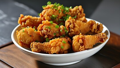 Crispy Golden-Brown Fried Chicken in a Bowl