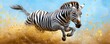 © Firefly - A zebra running through tall grasses, watercolor blending black-and-white stripes with the wild landscape to evoke freedom.