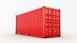 © Олег Фадеев - A red shipping container, standing upright on a white background