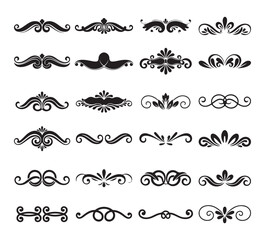 luxury ornamental elements collection on white background