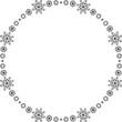 © Quarta - Snowflake circle frame. Winter snowflake round border.