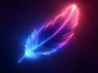 Wall Mural - a vibrant, glowing feather design in neon colors, perfect for backgrounds, art, or creative projects