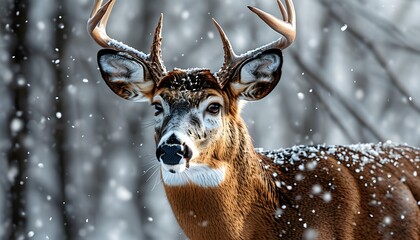 Wall Mural - Elegant mule deer silhouette on pristine white background