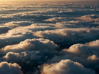 Wall Mural - Slow flight above the clouds