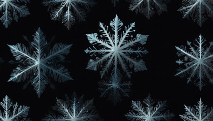 Wall Mural - Snowflake vector illustration on a dark background.