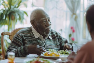 Poster - A person enjoying a meal at home