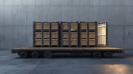 Wall Mural - cargo boxes delivery system 