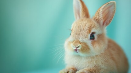 A cute, fluffy rabbit with a soft focus background.