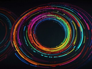 Wall Mural - Technology-inspired background featuring colorful circular lines.