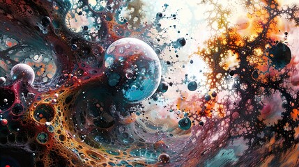 Wall Mural - Abstract Cosmic Dreamscape: A Journey Through the Universe