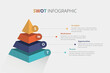 © GraphicsPond - swot analysis strategic planning management infographics template diagram with 3d pyramid shape 4 point step creative design for slide presentation