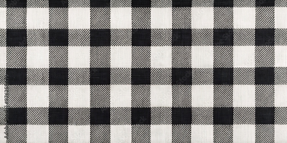 Black and White Checkered Fabric Texture, Seamless Pattern, Gingham ...