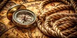 © BrilliantPixels - Compass and Rope on Vintage Map, compass, map, navigation