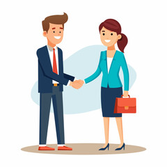 Wall Mural - Shaking hands, businesspeople white background in a vector illustration