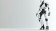 © BozStock - A realistic white humanoid robot standing on a white background.