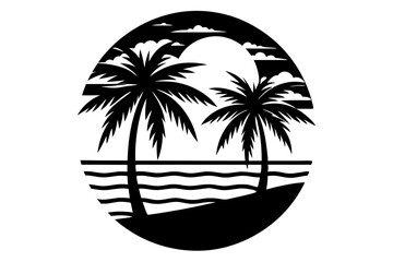 Wall Mural - silhouette of palm tree