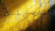 © BonzEarthsnapper - A vibrant yet distressed yellow wall, its surface cracked and peeling, revealing a rough beton texture underneath, with dark shadows emphasizing the raw, grunge atmosphere.