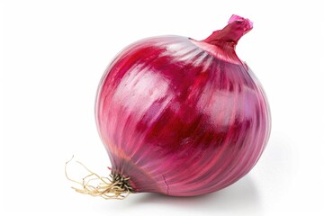 Wall Mural - A close-up shot of a red onion on a white background, ideal for use in recipes or still life photography