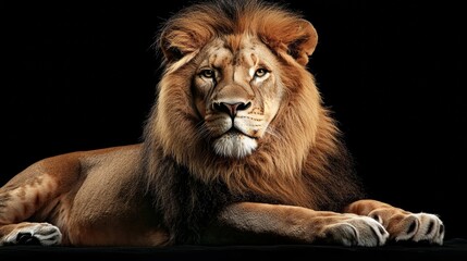 Wall Mural - An 8-year-old lion sits in front of a white background, Panthera leo