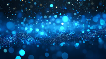 blue glow particle abstract bokeh background 