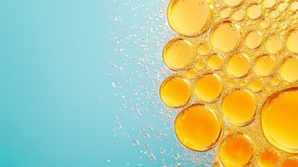 an emulsion shot of water and oil over a colored background