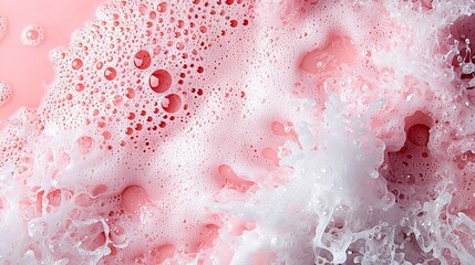 Wall Mural -   Pink and white background with water droplets