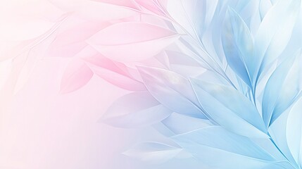 Wall Mural -   A close-up of a pink and blue flower on a white and pink background, featuring a central pink and blue bloom