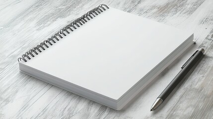 3D rendering of a blank spiral notepad or notebook