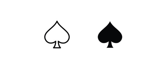 french playing cards suit of Spade Playing poker Suits of Spades Poker playroom, trick line flat icons set, editable stroke isolated on white, linear vector outline illustration, symbol logo design