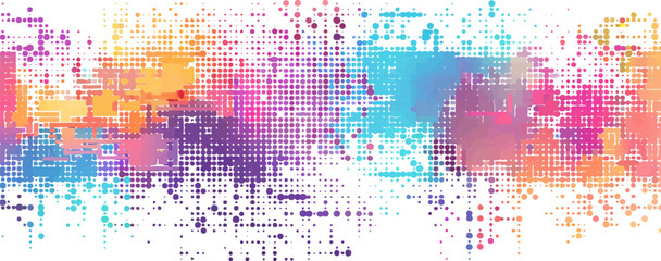 Wall Mural - abstract pixel grid pattern pixel art on white isolated background, vector design.