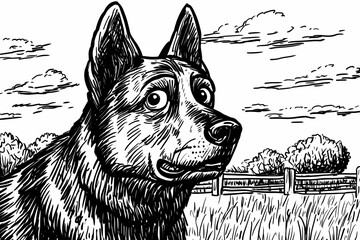 Cute coloring page featuring a playful dog for kids creativity.