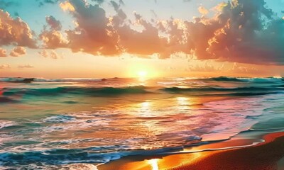 Horizon ablaze with the colors of sunrise, Video
